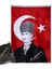 Türk Bayrağı Kalpaklı Atatürk Fotoğraflı Türkiye Bayrağı 70X105 cm 1