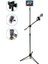 190CM Maksimum Uzunluk Mikrofon Standı Multi Fonksiyonel 2in1 Mikrofon ve Tablet Stand Katlanabilir Açısı Ayarlanabilir Zemin Üstü - Canlı Müzik Mikrofon Telefon Stand 103SP 2