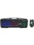 Kmx-99 Siyah USB Gökkuşağı Zemin Aydınlatmalı Q Oyuncu Klavye Mouse Set 1