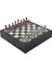 Büyük Boy Metal Klasik Satranç Tk. Antik ve Mermer Desenli Sandıklı Mdf TAHTASI(36X36 Cm.) 2