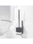 2027 Pratik Temizlik Tuvalet Fırçalığı Banyo Tuvalet Fırçası Wc Fırçası - Antrasit Beyaz 1