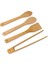 Bambu Servis ve Spatula Seti 4'lü Set, 4 Adet Bambu Servis Seti - Rustik Şıklıkla Sofranızı Tamamlayın! Ahşap Servis ve Spatula Seti 4'lü Set 2