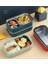 Bento 1400ML Lunchbox Iki Katlı 2 Bölmeli Çelik Sefer Tası Yemek Kutusu (Lacivert-Sarı) 5