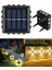 12 LED Solar Güneş Enerjili Bahçe Aydınlatma Gün Işığı Aplik LED Işık Işıldak Lamba Fener Süs Balkon Dekorasyonu Kamp Peyzaj Teras Avlu Havuz Veranda Su Geçirmez Duvar ve Zemine Uygun Otomatik On/off 1