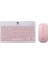 Km-33 Wireless Bluetooth Kablosuz Klavye Mouse Set Pembe Tablet,laptop, Telefon, Tv Uyumlu 1