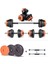 22 kg Multifonksiyonel Turuncu Siyah Halter Seti ve Dambıl Seti 1