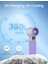 Elde Taşınabilir Turbo Fan [11H Standby] USB Şarj Edilebilir Kişisel Vantilatör, 5 Kademeli Katlanabilir Vantilatör, Taşınabilir Mini El Fanı, Pil Göstergesi, Masa/dış Mekan/hediye Mor 3