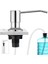 Mutfak Evyesi Sabunluk, Tezgaha Evye Montajı Için Deterjan Dispenseri, 500 ml Şişe ve Üstten Doldurmalı 1 M Uzatma Hortumlu Sabun Pompası Aksesuarı Paslanmaz Çelik, Krom Cilalı 1