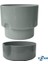 4 Adet Dora Saksı Dekoratif Tabaklı Çiçek Kaktüs Saksısı Parlak Plastik Saksı (Gri, 2 Litre) 4