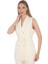 Kırık Beyaz Slim Fit Krep Inci Düğmeli Trendy Kruvaze Yelek - En Şık, Rahat ve Çok Yönlü Tasarımı 2