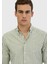 Açık Yeşil Çizgili Casual Fit Dokuma Casual %100 Pamuk Gömlek 4