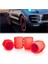 4 Adet Kırmızı Floresan Karanlıkta Parlayan Fosforlu Oto Araba Sibop Kapağı Tüm Araçlara Uyumlu Toz Geçirmez Motorsiklet Suv Kamyon Bisiklet Supap Kapağı Oto Aksesuarları 4