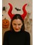 Cadılar Bayramı Malefiz Maleficent Kırmızı Boynuzlu Taç Kostüm Aksesuarı 1
