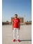 Unisex Bisiklet Yaka %100 Pamuk Kırmızı Türk Bayraklı T-Shirt 4