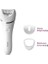 Epilasyon Cihazı, Islak ve Kuru Kablosuz Kullanım, Ekstra Geniş Başlık, LED Işık, Hassas Bölge Başlığı, Optimum Temas Başlığı, 10 Dakikada Pürüzsüz Cilt, Beyaz Renk, BRE700/05 2