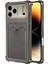 Apple iPhone 17 Pro Uyumlu Kartlıklı Kılıf Darbe Emici Köşe Korumalı Cüzdanlı Esnek Silikon Kapak - Füme 1