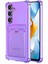 Samsung Galaxy S25 Fe Uyumlu Kartlıklı Kılıf Darbe Emici Köşe Korumalı Cüzdanlı Esnek Silikon Kapak - Lila 1