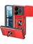 Redmi Note 14 4g Uyumlu Tank Kılıf Yüzüklü Standlı Extra Darbe Koruma Zırhlı Outdoor Kapak - Kırmızı 1