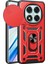 Redmi Note 14 Pro 5g Uyumlu Tank Kılıf Yüzüklü Standlı Extra Darbe Koruma Zırhlı Outdoor Kapak - Kırmızı 1
