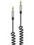 3.5 mm Jack Spiral Aux Ses Kablosu Siyah 1 Metre 2