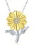Güneş Çiçeği Büyük Sarı Çiçek ve Açık Renkli Kolye 925 Ayar Gümüş Zincir 2