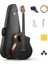 Yeni Başlayanlar ve Orta Düzey Öğrenciler Için Akustik Gitar Kitleri - Karbon Fiber Üstlü 38" Seyahat Gitarı, Ahşap Arka ve Yanlar, Kılıf, Kayış, Çelik Teller, Rısıng-G1 (Parlak, Kahverengi) 1