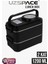 1200 ml Iki Kat Dört Bölme Paslanmaz Çelik Lunch Box Yeni Nesil Sefer Tası-Sos Kaseli MODEL-FFLBOX8023 (Siyah) 2