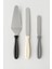 Pasta Spatula Seti, Paslanmaz Çelik, Siyah-Beyaz-Gri Saplı, Krem Sürme ve Dekorasyon Için 3