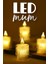 4 Adet Mini LED Mum Seti Pilli Dumansız Alevli Ledli Dekoratif Yapay Mum Dekor Işığı (4 Adet (Eriyen 6 Cm)) 1
