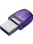 Datatraveler Microduo 3c USB Bellek 128GB USB Gen 3 Type-C ve Type-A - DTDUO3CG3/128GB, Mor + Gümüş 1