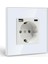 Schuko Priz USB (Maks. 2.1A) ve Tip C Portlu Beyaz Cam Sıva Altı Priz Topraklı Priz Şarj Cihazı Cep Telefonları, Dizüstü Bilgisayarlar Vs. Için 1