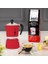 - Rainbow: 3 Cups Ocak Üstü Espresso Pişirici - 130ML - Kırmızı Renk - Alüminyum Gövde - Patentli Güvenlik Valfi - Tüm Ocak Türleri Için Uygundur (Indüksiyon Hariç) 2