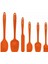 Drongo Isıya Dayanıklı Yanmaz Yapışmaz Silikon Spatula Seti 6 Parça Turuncu 1
