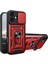 Apple iPhone 17 Uyumlu Tank Kılıf Yüzüklü Standlı Extra Darbe Koruma Zırhlı Outdoor Kapak - Kırmızı 1