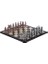 Büyük Boy Metal Osmanlı Bizans Satranç Takımı Antik ve Ceviz Desenli Mdf Ahşap Satranç Tahtası (37X37 Cm.) 2