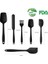 Silikon Mutfak Yardımcısı, 6 Adet Silikon Spatula, Çorba Kaşığı, Fırın Fırçası, Spatula, Isıya Dayanıklı ve Yapışmaz, Paslanmaz Çelik ve Dikişsiz Tek Parça Tasarım (Siyah) 2