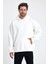 Erkek Oversize % 100 Pamuk Içi Polarlı Yumuşak Dokulu Basic Siyah Kapüşonlu Sweatshirt 4