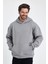 Erkek Oversize % 100 Pamuk Içi Polarlı Yumuşak Dokulu Basic Siyah Kapüşonlu Sweatshirt 1