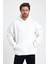 Erkek Oversize % 100 Pamuk Içi Polarlı Yumuşak Dokulu Basic Kapüşonlu Sweatshirt 2