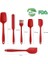 Silikon Mutfak Yardımcısı, 6 Adet Silikon Spatula, Çorba Kaşığı, Fırın Fırçası, Spatula, Isıya Dayanıklı ve Yapışmaz, Paslanmaz Çelik ve Dikişsiz Tek Parça Tasarım Siyah-Gri-Kırmızı (Gri) 2