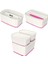 52571023 A5 Mybox Masaüstü Saklama Kutusu, Parlak Görünüm, Plastik, Beyaz/metalik Pembe 4