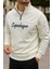 Erkek Yarım Fermuar Parça Detay Nakışlı Polar Sweatshirt 1