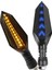 Motosiklet LED Far Sinyal Mavi Sarı LED Işık Gösterge Sinyali Çift Renk Su Geçirmez 1