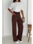 Kadın Lastikli Bel Bağcıklı Bol Paça Pantolon – Rahat & Minimal Stil 2