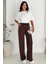 Kadın Lastikli Bel Bağcıklı Bol Paça Pantolon – Rahat & Minimal Stil 6