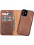 Apple iPhone 12 Mini Uyumlu Deri Cüzdanlı Kılıf G2 Antik Kahve 5
