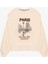 Vatkalı Paris Baskılı Oversize Sweatshirt Bej 1