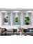 3D Çiçek Vazo Duvar Sticker 3 Lü Set Gri Fon (5263) 3