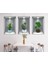 3D Çiçek Vazo Duvar Sticker 3 Lü Set Gri Fon (5263) 4