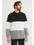 Renk Bloklu Polo Yaka Yarım Düğmeli Pike Sweatshirt 2